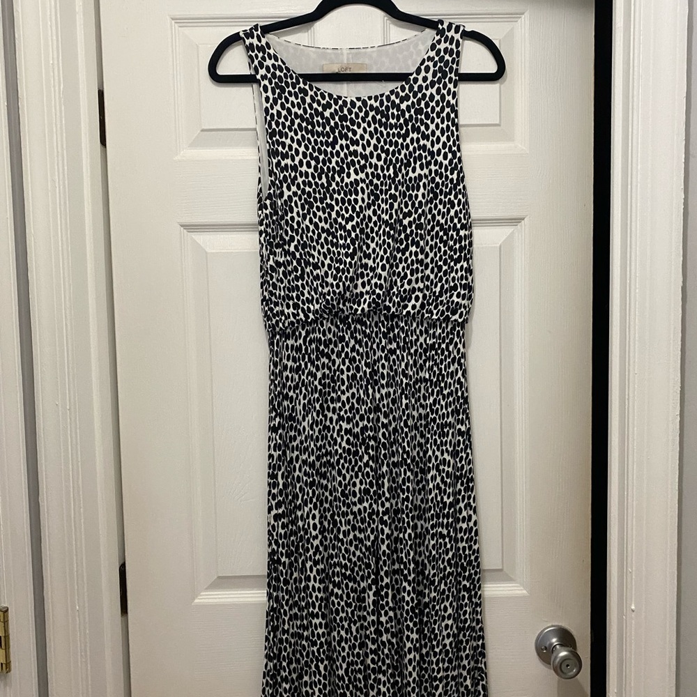 Black polka dot dress